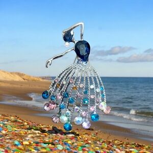 Multi Color Rhinestone Dancer Brooch